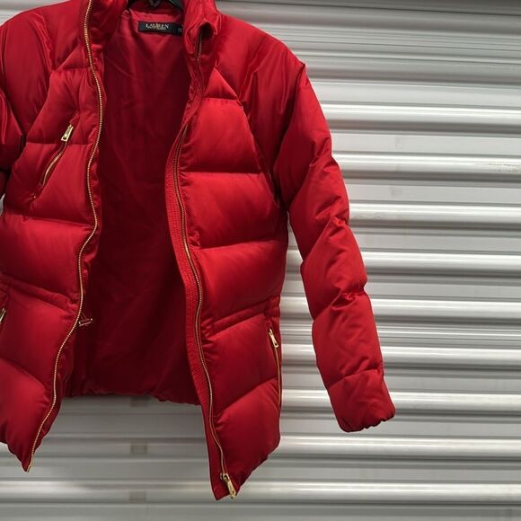 Lauren, Ralph Lauren, red and gold puffy jacket. Size XXS new $350. - Picture 7 of 8
